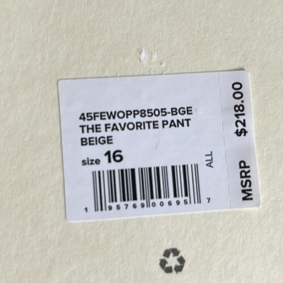 $218 Favorite Daughter The Favorite Pant Women Size 16 Beige High Rise Wide Leg - Picture 13 of 15